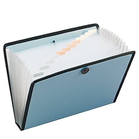 Office Depot® Brand Desktop File, 13 Pockets, 9 7/8" x 13 1/8", Slate Blue