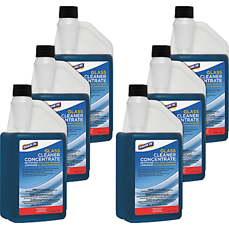 Genuine Joe Non-Ammoniated Glass Cleaner - Concentrate - 32 fl oz (1 quart) - WidthNon Ammoniated, Non-streaking - Blue - 6 / Carton