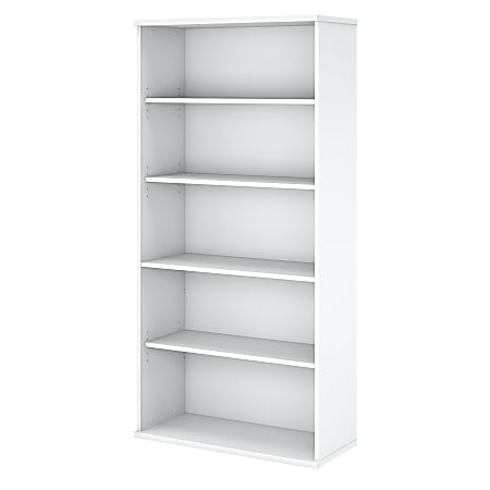 Bush Business Furniture Easy Office 73, Five Shelf Bookcase White