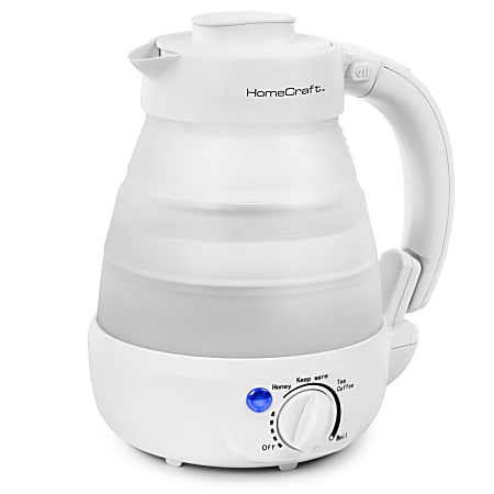 HomeCraft HCCWK6WH 0.6-Liter Collapsible Electric Water Kettle,