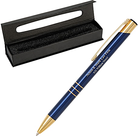Custom Promotional Gold Delane Pen With Gift Box, 1.0 mm Point Size