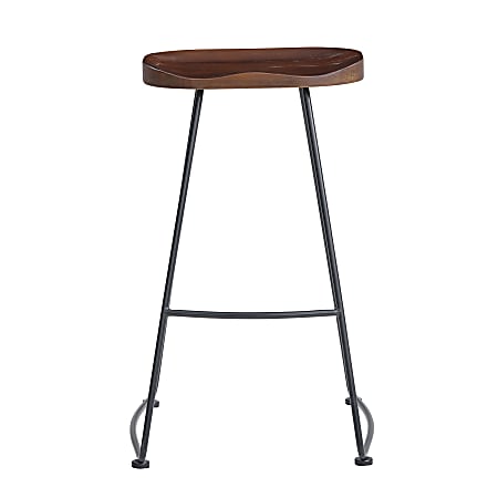 Eurostyle Antero Counter Stools, Black/Walnut, Set Of 2 Stools