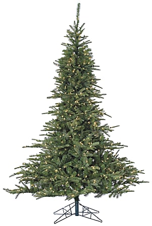 Cluster Pine Artificial Christmas Tree, 7 1/2', 700 Clear LED Smart Lights, Green/Black