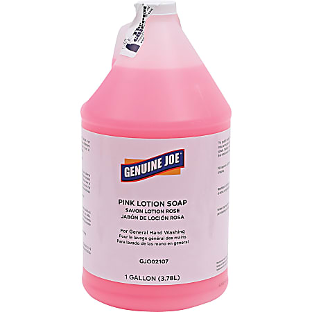 Genuine Joe Pink Lotion Soap - 1 gal (3.8 L) - Pump Bottle Dispenser - Hand, Skin - Pink - Rich Lather - 1 Each