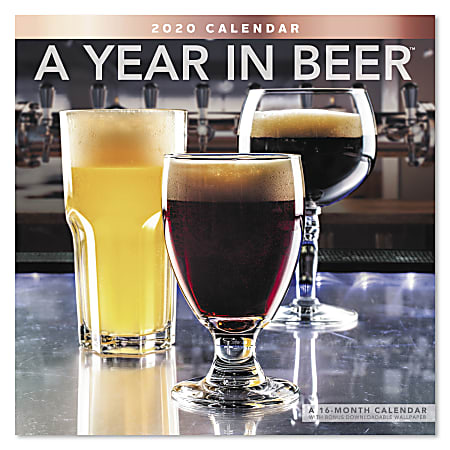 Mead® A Year In Beer Monthly Wall Calendar, 12" x 12", January To December 2020, ODE33810