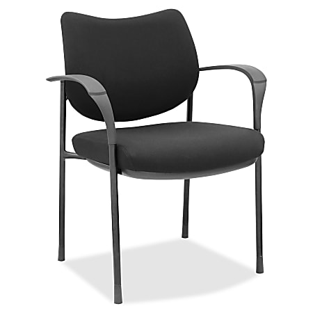 Lorell® Fabric Guest Chair, With Optional Casters, Black