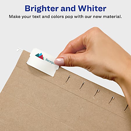 Avery Printable Hanging File Folder Tabs 15 Cut White Pack of 90 5567