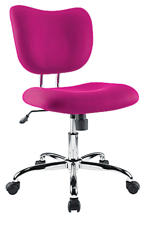 Brenton Studio® Mesh Low-Back Task Chair, Pink/Chrome