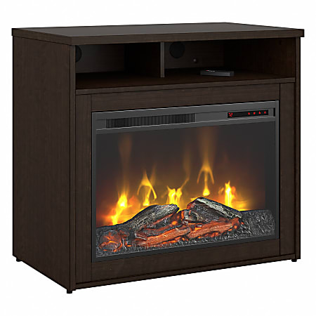 Bush® Business Furniture Series C 32"W Electric Fireplace With Shelf, Mocha Cherry, Standard Delivery