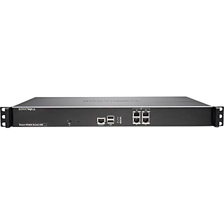 SonicWALL SMA 400 WITH 25 USER LICENSE - 4 Port - 1000Base-X - Gigabit Ethernet - 25 User Licenses - TAA Compliant