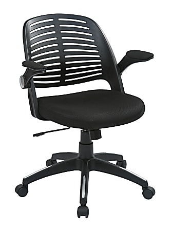 Ave Six Tyler Polyester Mid-Back Office Chair, Black