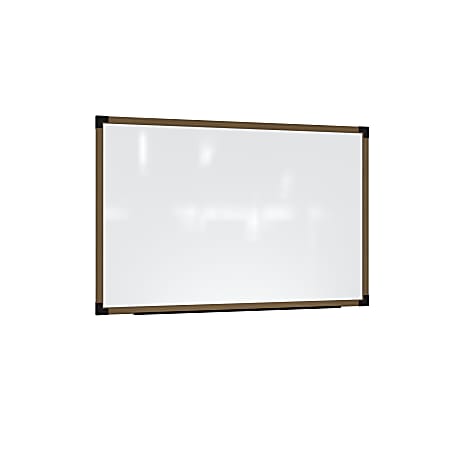 Ghent Prest Magnetic Dry-Erase Whiteboard, Porcelain, 26-1/4” x 38-1/4”, White, Driftwood Frame