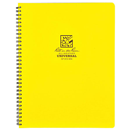 Rite in the Rain All-Weather Spiral Notebooks, Maxi, Side, 8-1/2" x 11-3/4", 84 Pages (42 Sheets), Yellow, Pack Of 6 Notebooks