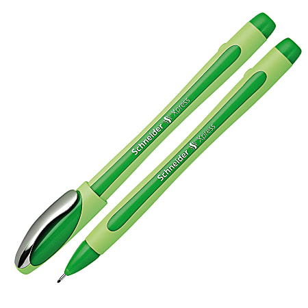 Schneider Xpress Porous-Point Pens, Needle Point, 0.8 mm, Green Barrels, Assorted Ink Colors