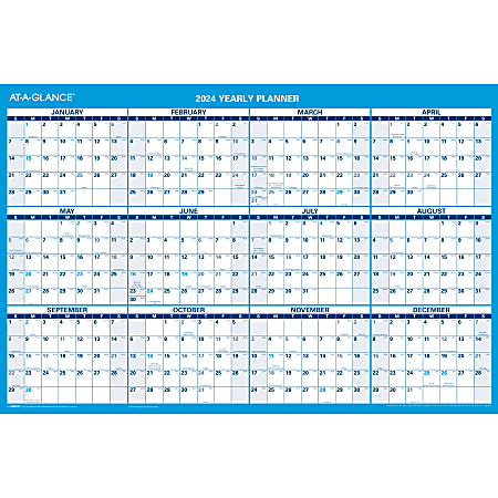 2024 AT-A-GLANCE® Erasable/Reversible Horizontal Wall Calendar,