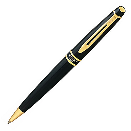 Waterman® Expert II Ballpoint Pen, 1.0 mm, Medium Point, Black Lacquer Barrel