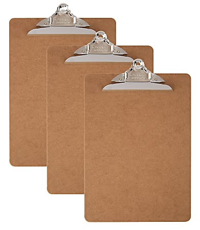 Office Depot® Brand Wood Clipboards, 9"x 12-1/2", 100% Recycled Wood, Pack Of 3