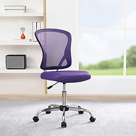 Office Star Gabriella Mesh Low Back Task Chair Purple ODP