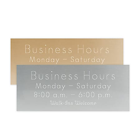 Custom Engraved Silver or Brass Metal Trophy and ID Plates, 4" x 10"