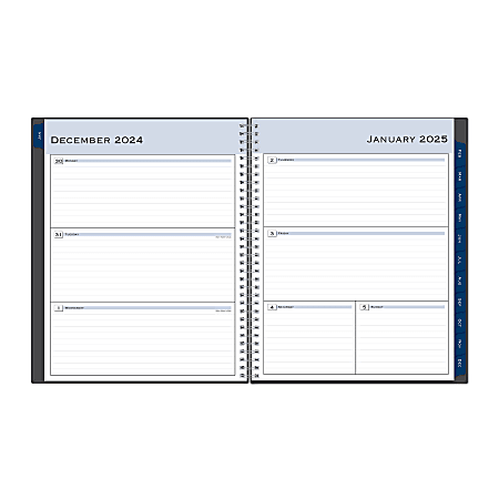 Passages Monthly Planner, 10 x 8, Charcoal Cover, 12-Month (Jan to Dec): 2024