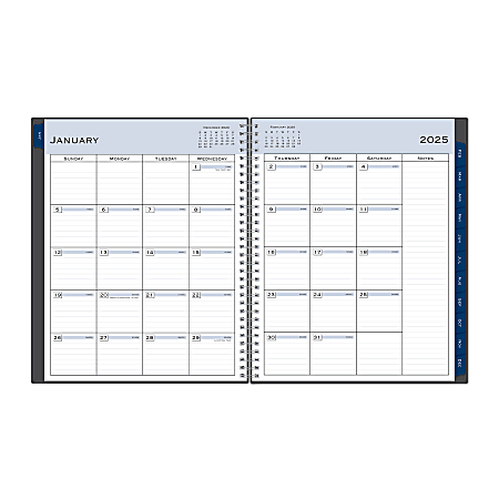 Passages Monthly Planner, 10 x 8, Charcoal Cover, 12-Month (Jan to Dec): 2024