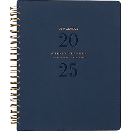 2025-2026 AT-A-GLANCE® Signature Collection Weekly/Monthly Planner, 8-1/2" x 11", Navy, January To January, YP90520