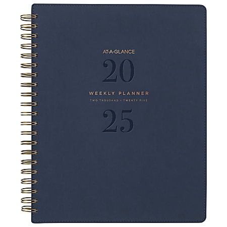 2025-2026 AT-A-GLANCE® Signature Collection Weekly/Monthly Planner, 8-1/2" x 11", Navy, January To January, YP90520