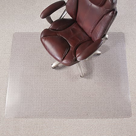 Realspace Rectangular Clear Chair Mat for Thin Commercial-Grade Carpets Floor Mat 46 W x 60 D 