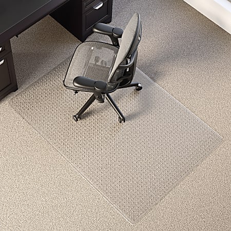 Realspace&trade; Medium Pile Chair Mat, Ramped Edge, 46" x 60", Clear