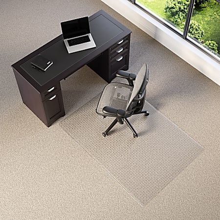 Realspace Medium Pile Chair Mat Ramped Edge 46 x 60 Clear ODP Business Solutions