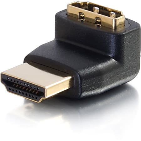 C2G HDMI Male to HDMI Female 90° Up Adapter - 1 x HDMI Male Digital Audio/Video - 1 x HDMI Female Digital Audio/Video - Black