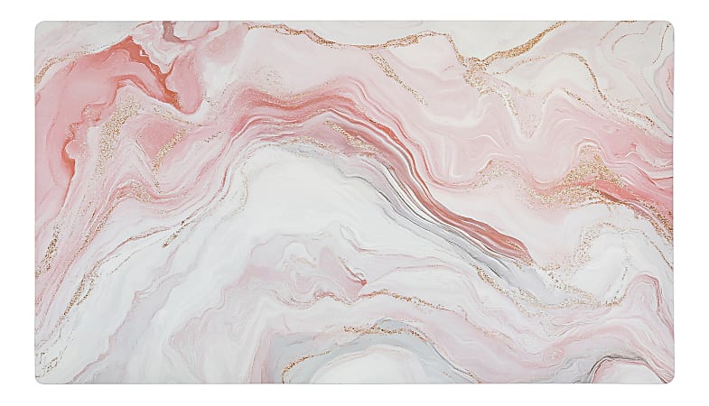 Realspace&trade; Modern Desk Pad, 14-3/4" x 26", 30% Recycled, Pink Multi Swirl