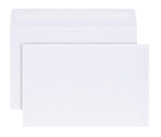 Office Depot® Brand Greeting Card Envelopes, A9, 5-3/4" x 8-3/4", Gummed Seal, White, Box Of 100