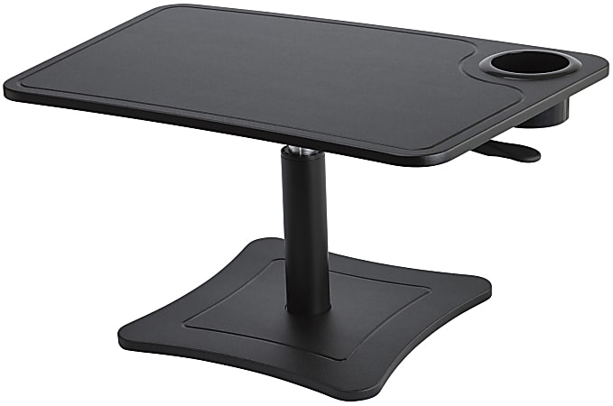 Victor High Rise Collection Height-Adjustable Wood Laptop Stand With Storage Cup, 15-1/2"H x 23-3/4 "W, Black