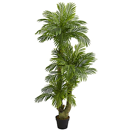 Nearly Natural Triple Phoenix Palm 60”H Artificial Tree With Pot, 60”H x 11”W x 6”D, Green