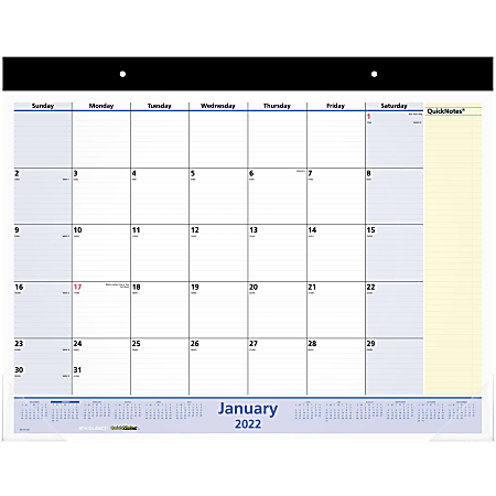 AT-A-GLANCE® QuickNotes 13-Month Desk Calendar, 22" x 17", January 2022 To January 2023, SK70000