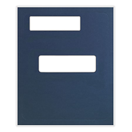 ComplyRight® Tax Presentation Folder, Double Offset Windows, 1/2" Spine, Single Pocket, Navy Blue, 8-3/4" x 11-1/4", Pack of 50