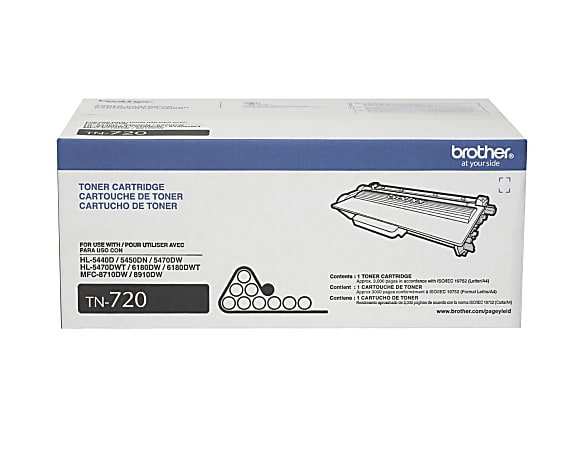 Brother TN 720 Black Toner Cartridge TN 720BK - Office Depot