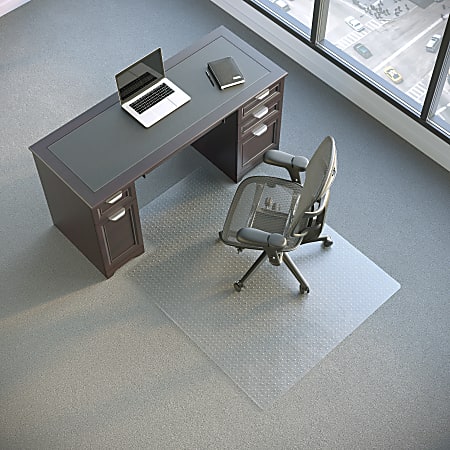 Realspace Advantage Commercial Pile Chair Mat Wide Lip 46 x 60 Clear ODP Business Solutions
