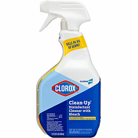 CloroxPro Clean-Up Disinfectant Cleaner with Bleach - Ready-To-Use - 32 fl oz (1 quart) - 432 / Pallet - Antibacterial, Disinfectant - Clear
