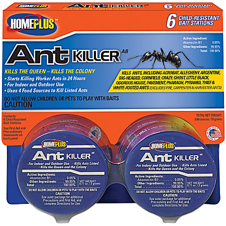 Home Plus® Ant Killer Bait Stations With Abamectin B1, 4 Oz, Blue, Pack Of 6 Stations