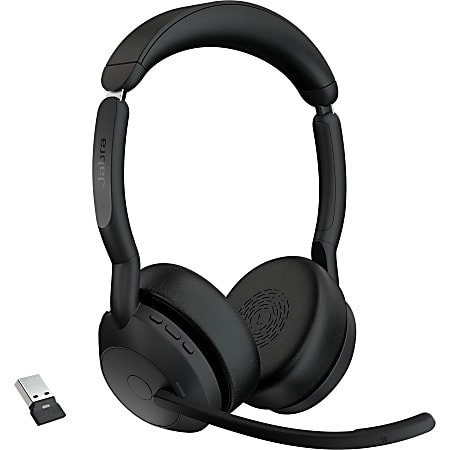 Jabra Evolve2 55 Headset - Stereo - Wireless - Bluetooth - 98.4 ft - 20 Hz to 20 kHz - On-ear - Binaural - 2559998989901