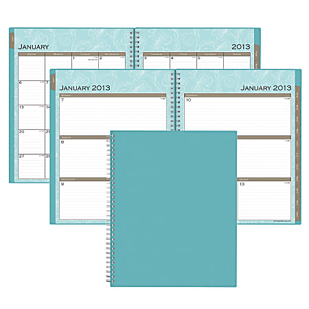 Blue Sky® 50% Recycled Wire-O Weekly/Monthly Planner, 8 1/2" x 11", Kensington, January-December 2013