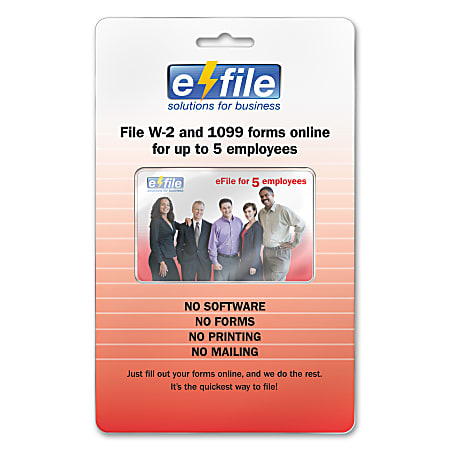 eFile W-2 And 1099 Online Form Card, 2011, 5 Employees