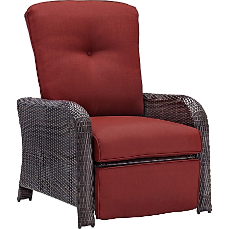 Hanover Strathmere Luxury Recliner, Crimson Red/Brown 