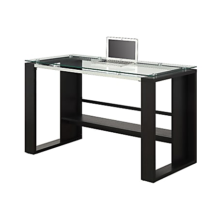 Whalen glass top desk discount