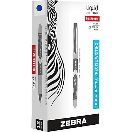 Zebra Pen Z-Grip Gel Pen - Medium Pen Point - 0.7 mm Pen Point Size - Blue - Translucent Barrel - Metal Tip - 12 / Dozen