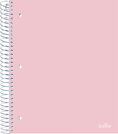 Office Depot® Brand Stellar Poly Notebook, 8-1/2" x 11", 5 Subject, College Ruled, 200 Sheets, Blush