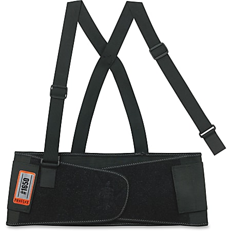 Ergodyne ProFlex Economy Elastic Back Support - 46" - 52" Waist Size - Strap Mount - Black - 1 Each