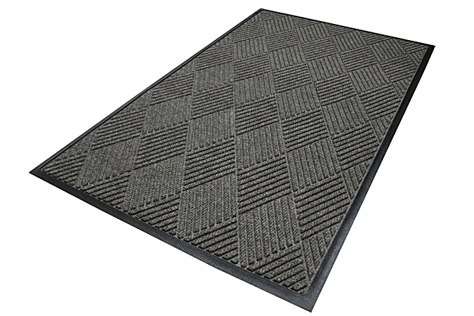 M+A Matting Waterhog Max Diamond Classic Floor Mat, 3'H x 5'W, Gray Ash